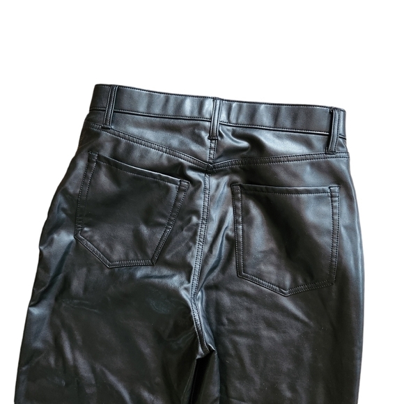 Abercrombie & Fitch Vegan Leather Pants Ankle Straight Ultra High Rise - Picture 7 of 12